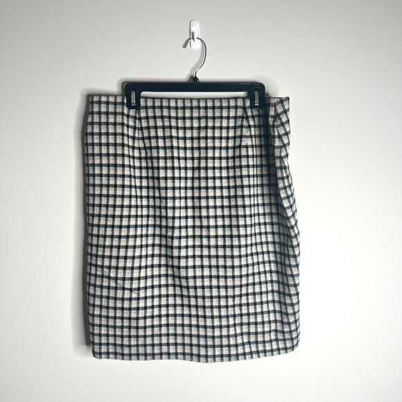 J. Jill Ponte Knit Gray Black Heather Plaid Stretch Pencil Skirt Academia Sz XL - Picture 4 of 4